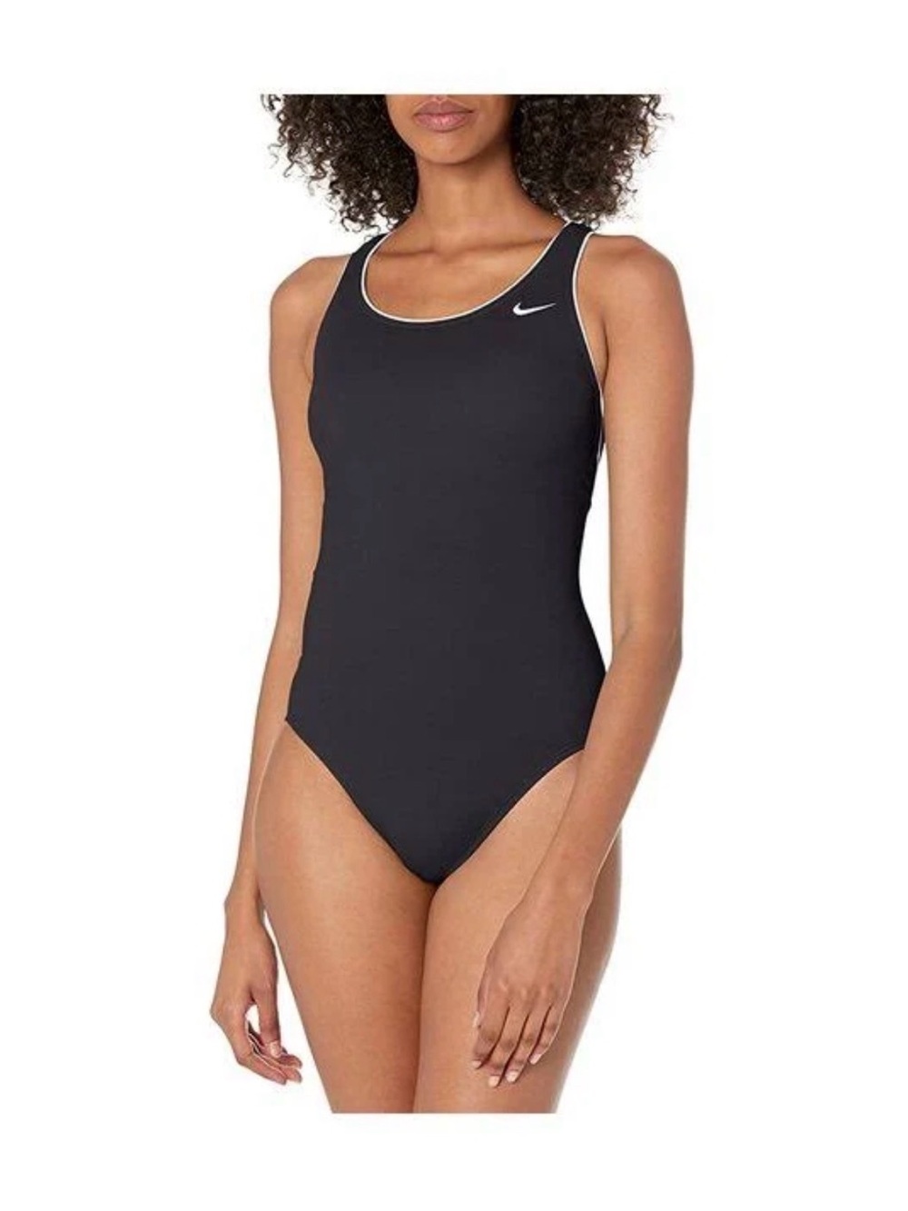 Nike Powerback Shelf Bra One Piece Swimsuit Black Medium NWT